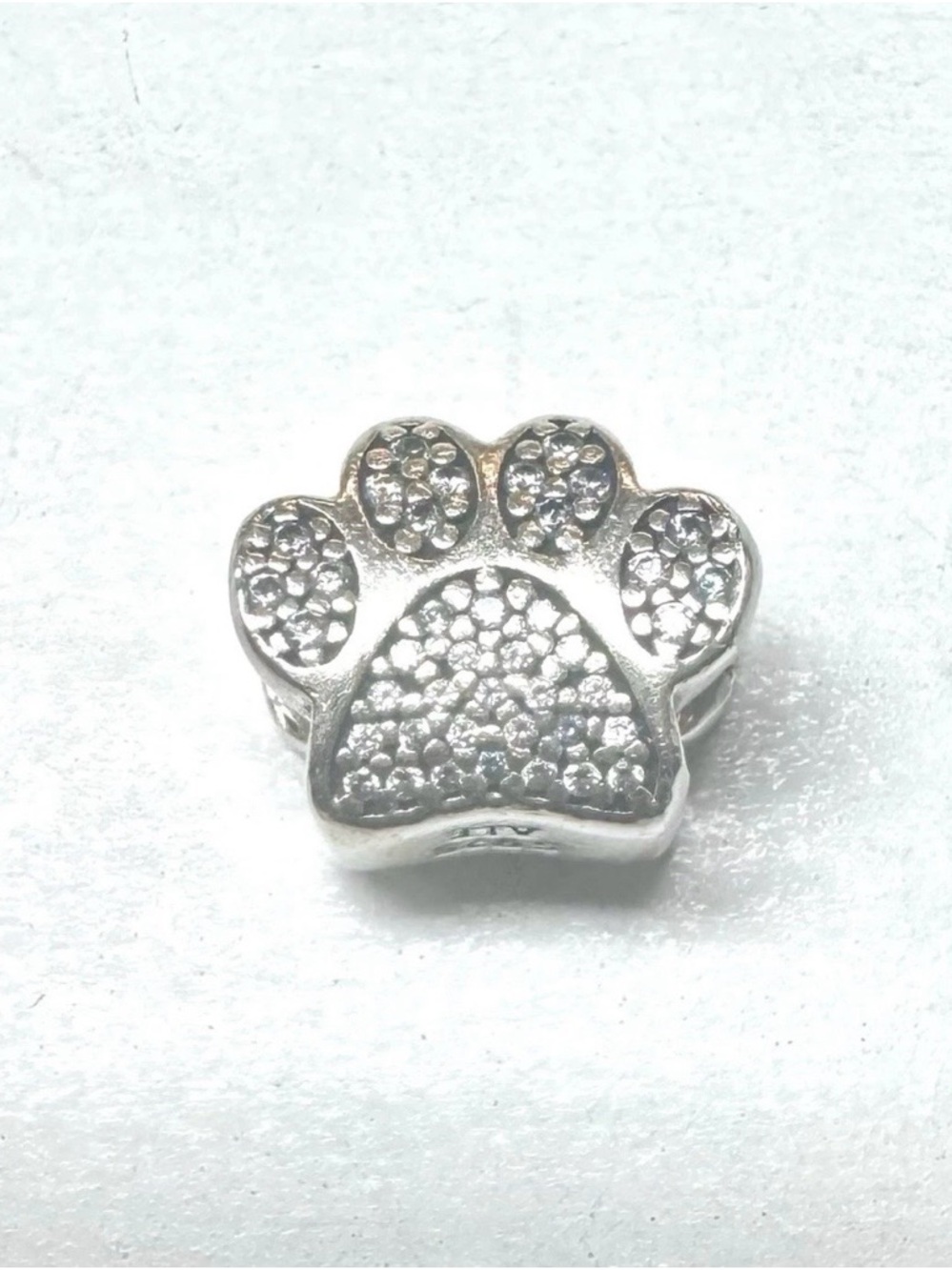 Pandora Silver Paw Print Charm Bracelet Bead